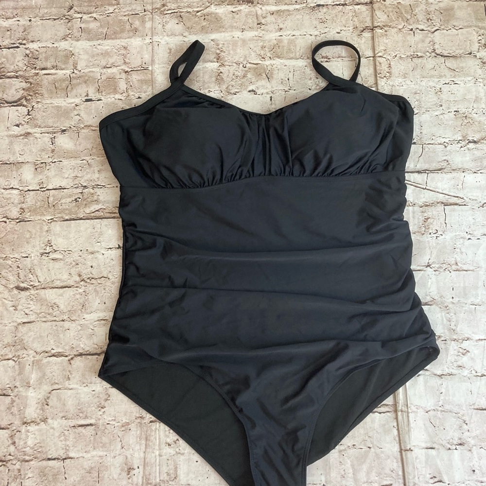 🔥NWT aqua eve black one piece swimsuit, size 22W - Picture 3 of 9